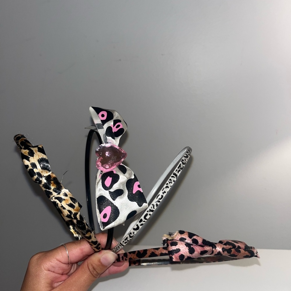 Set of 8 red & animal print headbands - Picture 3 of 5